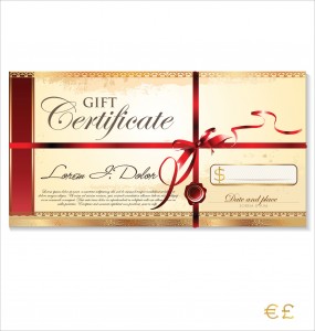 Gift certificate template