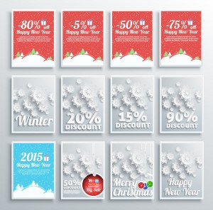 Winter Christmas sale design elements