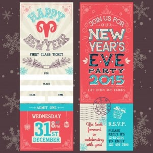 New Year's Eve party invitation ticket