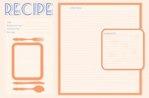 Vector retro recipe card layout